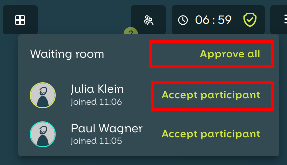 Waiting room participants