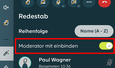 Redestab für Moderatoren ausschalten