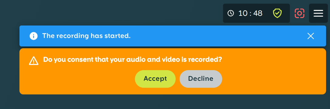 Confirm recording
