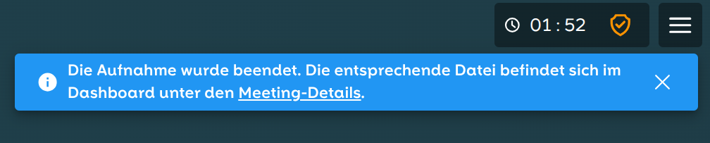 Aufnahme beenden